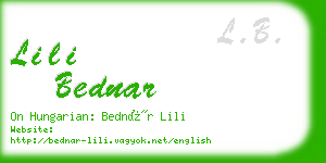 lili bednar business card